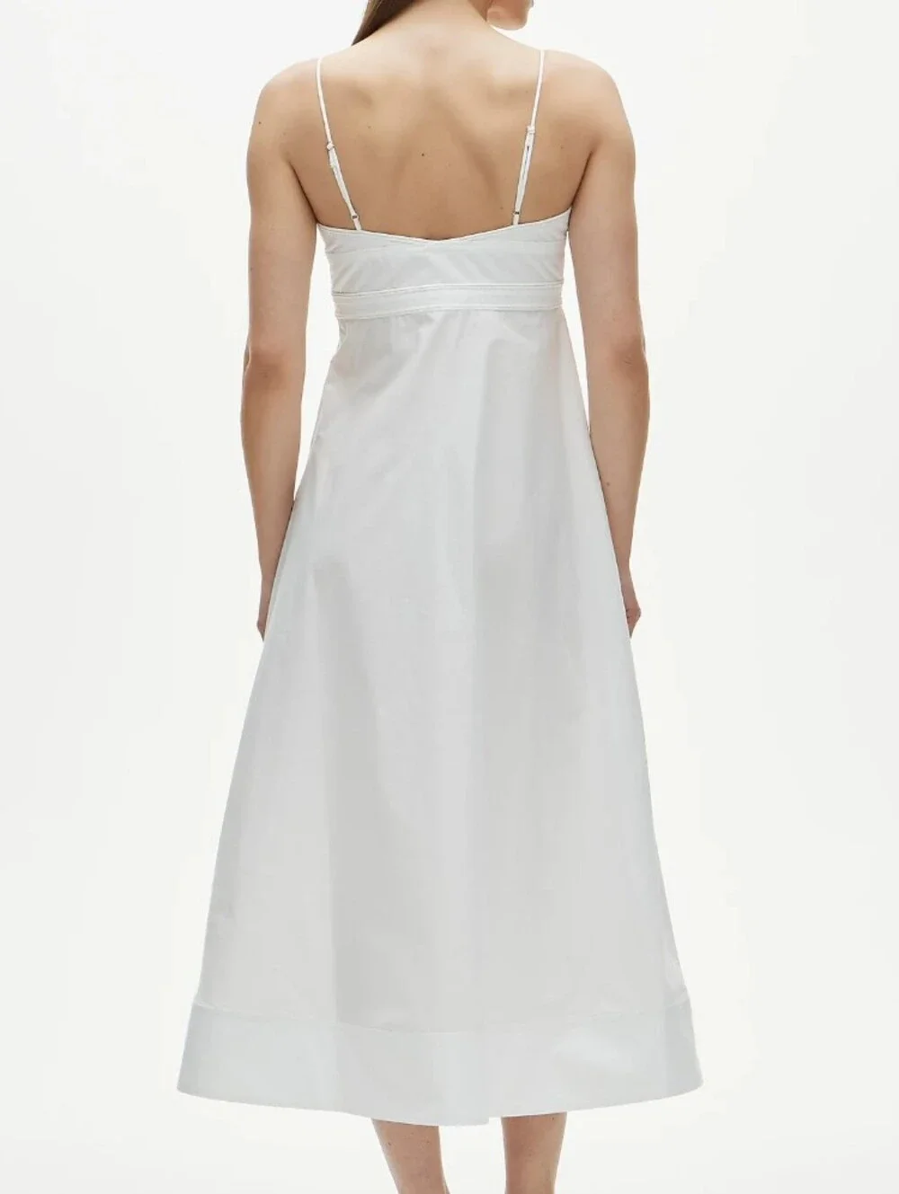 J Crew Petite empire-waist dress in cotton poplin CV558 Size 6 White